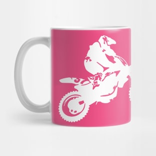 Motor X White Silhouette Dirt Bike Mug